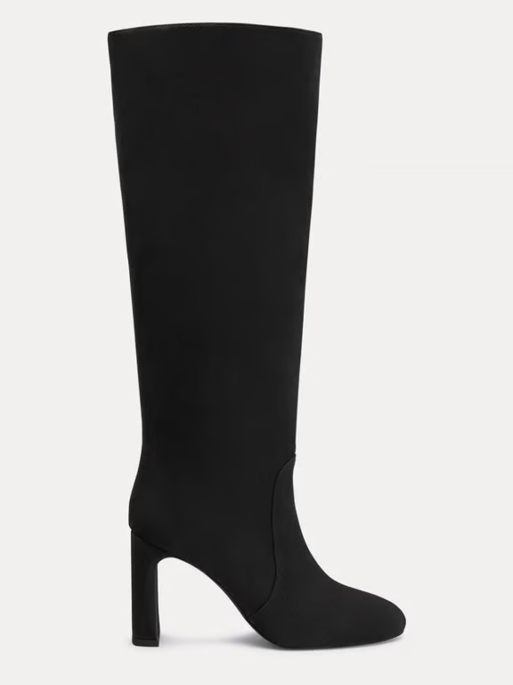 Stuart Weitzman Black Knee High Suede Block Heel Boots 85mm